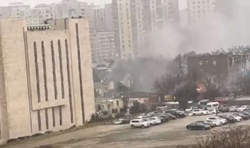 Bakıda “Kababçılar” adlanan ərazidə başlayan yanğın söndürülüb - ANBAAN GÖRÜNTÜ