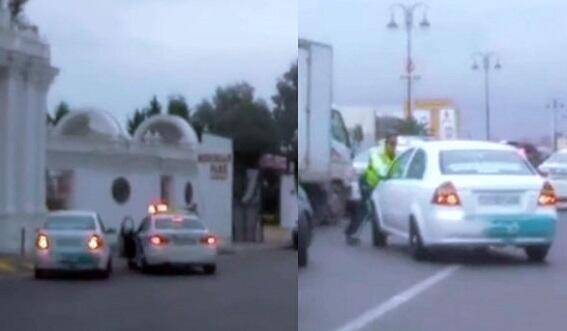 Bakıda avtoşluq edən sürücünün saxlanılma anı - VİDEO