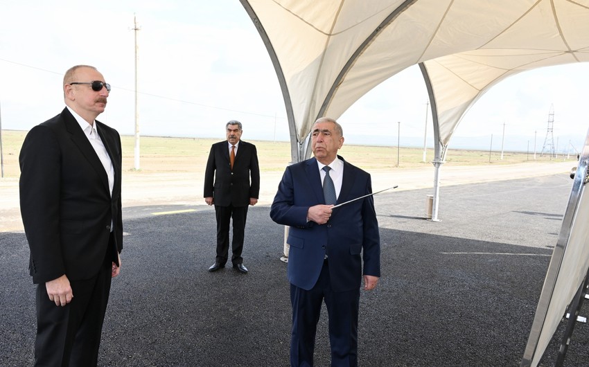 İlham Əliyev Hacıqabul rayonunda olub