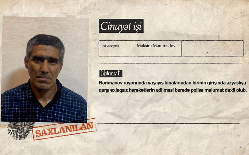 Bakıda azyaşlıya qarşı əxlaqsız hərəkətlər edən şəxs həbs olunub - VİDEO