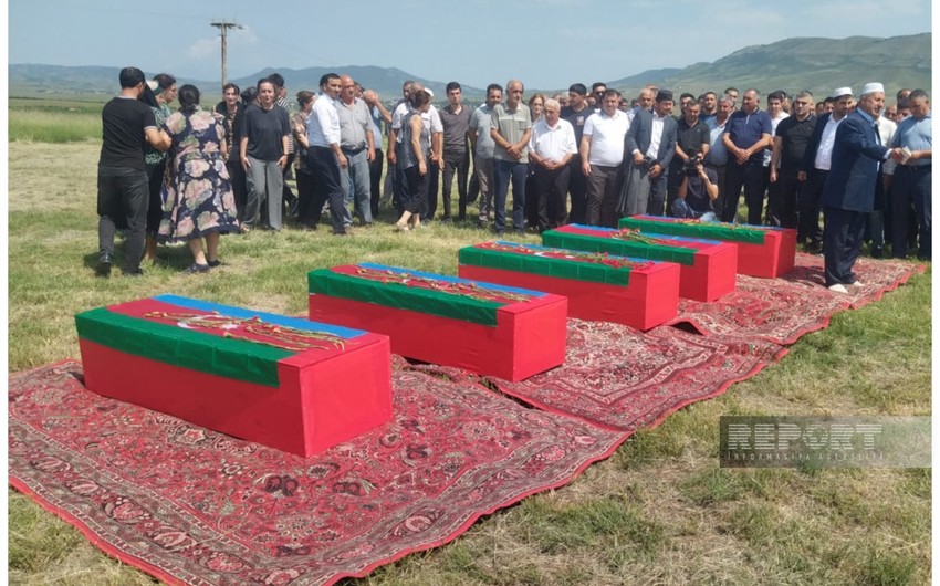 Xocalıda Birinci Qarabağ müharibəsinin daha beş şəhidi dəfn edilib - FOTOLAR