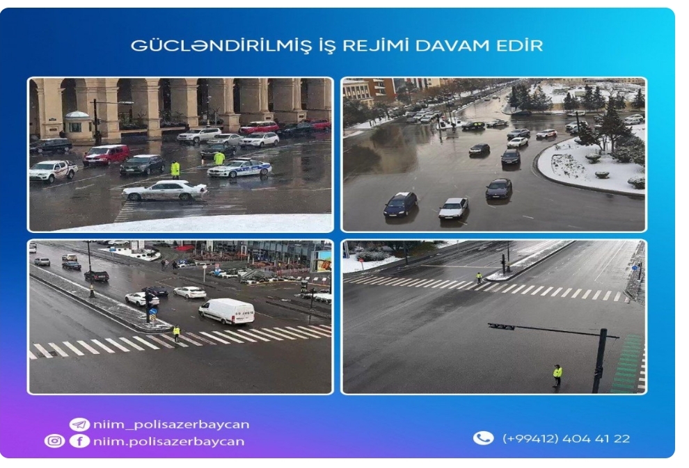 NİİM: Qarla bağlı yollarda ciddi problemlər yaranmayıb