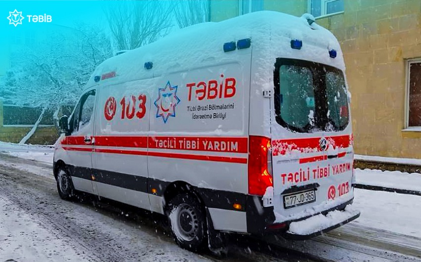 TƏBİB: Qarlı hava səbəbindən təcili yardıma 17 nəfər müraciət edib