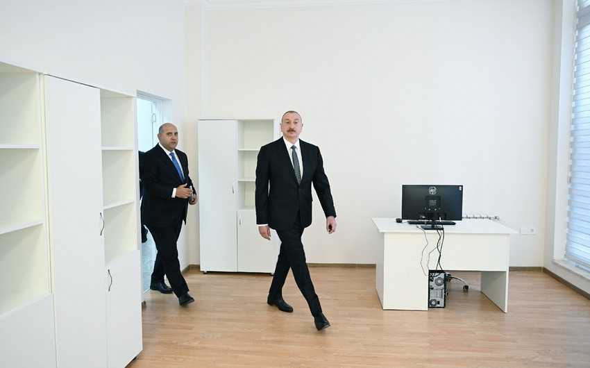 Prezident Kəngərlidə yerli icra strukturları üçün inşa edilmiş inzibati bina ilə tanış olub