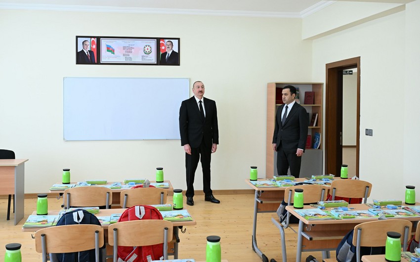 İlham Əliyev İsmayıllıda “Talıstan” liseyinin binasının açılışında - FOTOLAR