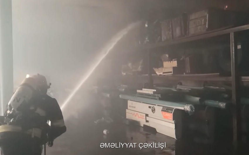 Nərimanov rayonunda obyektdə yanğın olub - VİDEO