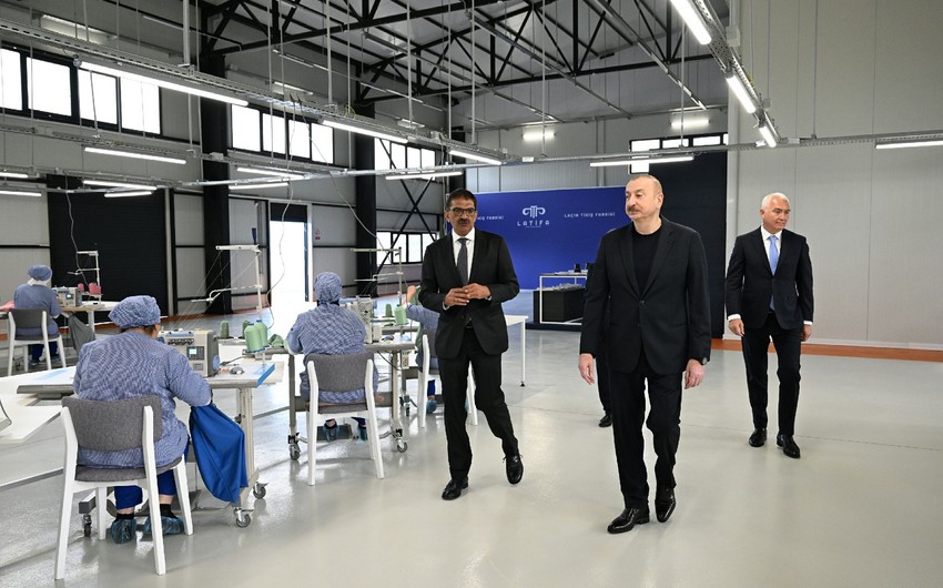 Prezident İlham Əliyev “LATIFA” Laçın tikiş fabrikinin açılışında iştirak edib - FOTOLAR