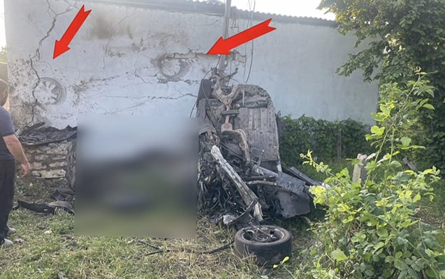 Dörd nəfərin öldüyü “BMW”nin - Fotoları