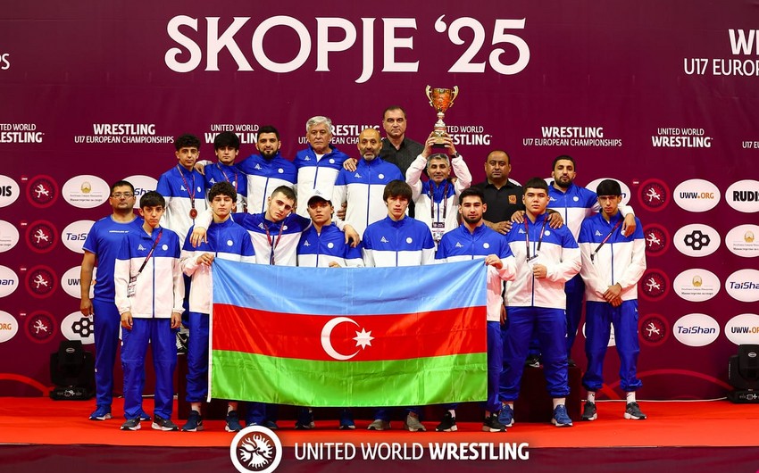 Azərbaycanın gənclərdən ibarət sərbəst güləş millisi Avropa çempionu olub