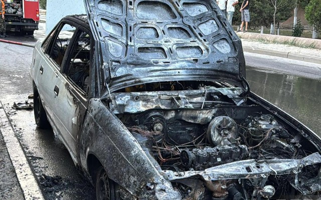 Sumqayıtda "Daewoo" yandı
