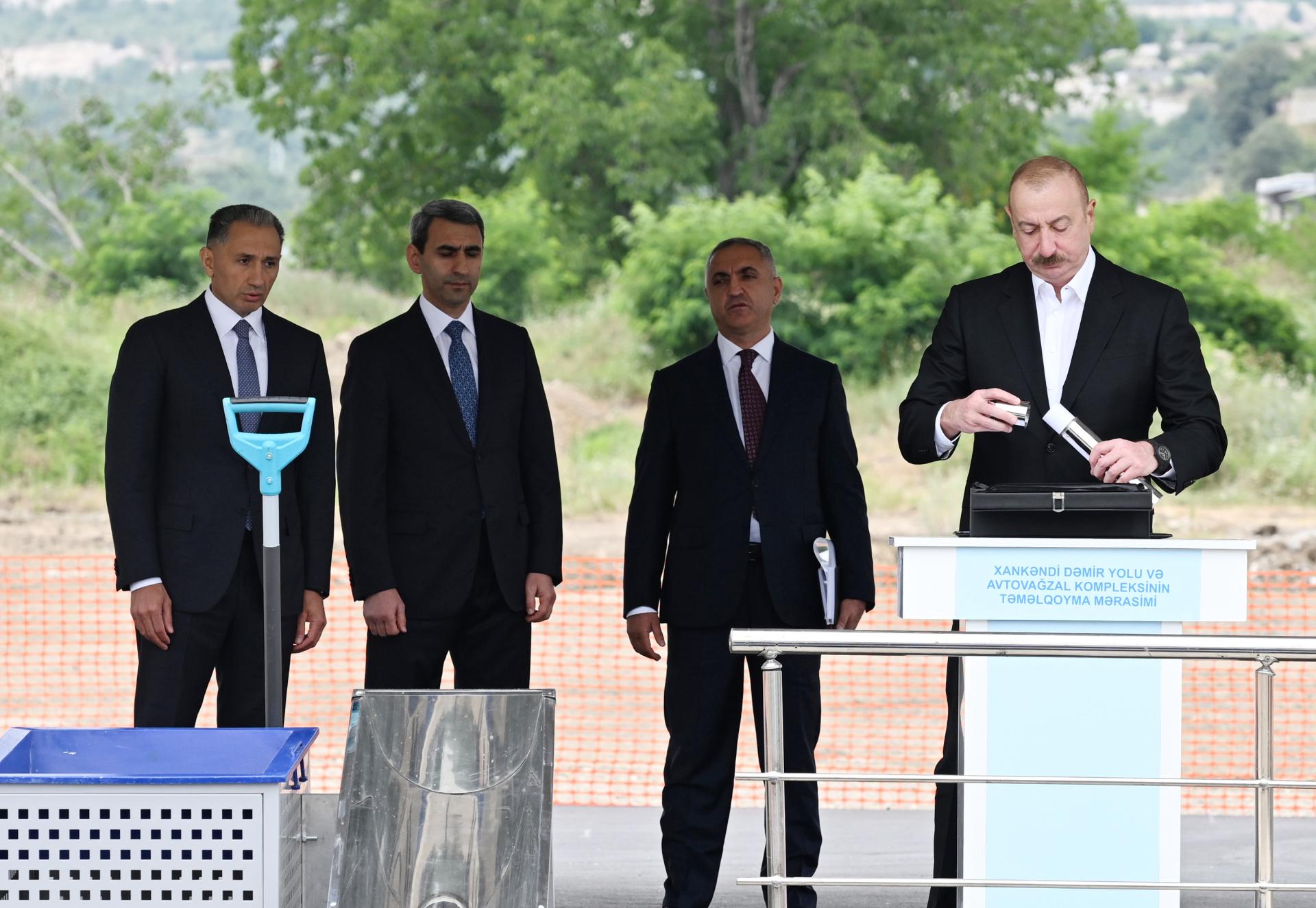 Xankəndi Dəmir Yolu və Avtovağzal Kompleksinin təməli qoyulub