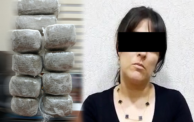 Binədə qadının evindən 10 kq narkotik çıxdı - Video