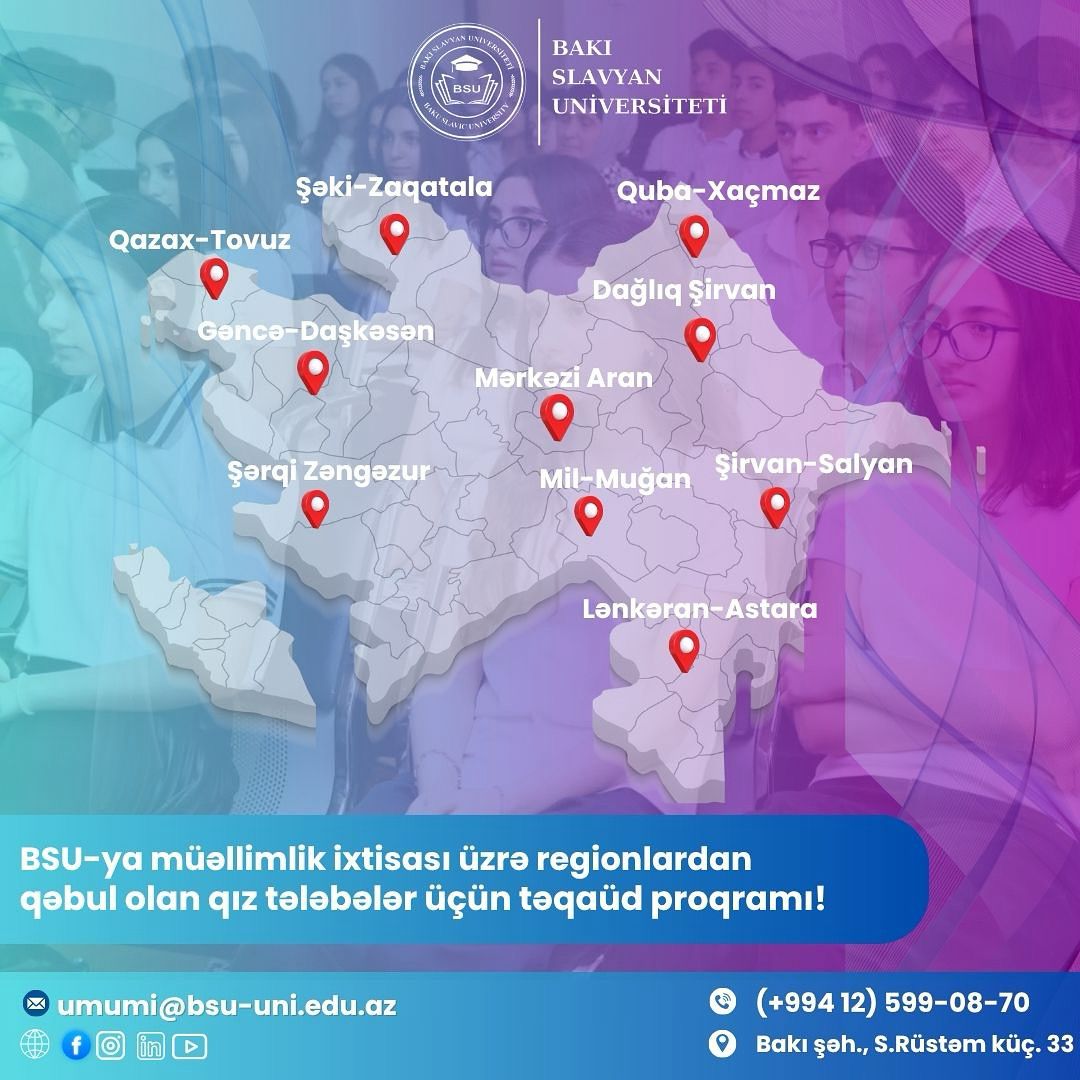 BSU “Regional zonalardan qəbul olunan qızlar üçün təqaüd proqramı”nı elan edir!