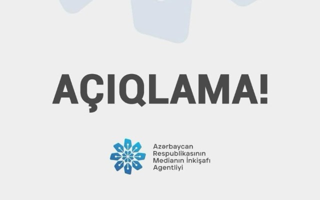 Medianın İnkişafı Agentliyi bu sayta xəbərdarlıq etdi