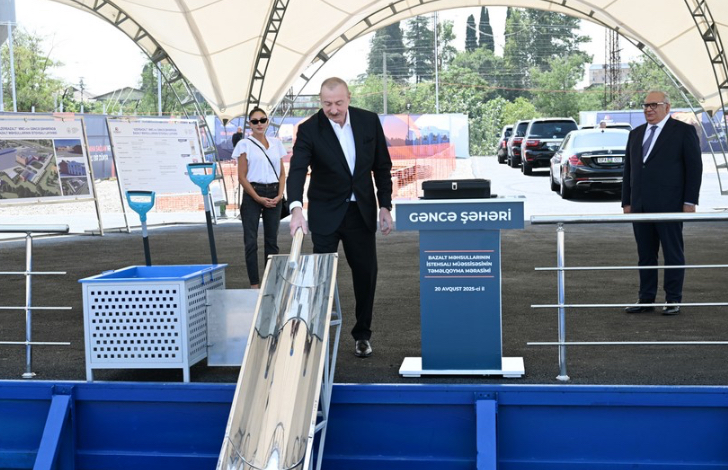 Gəncədə bazalt məhsullarının istehsalı müəssisəsinin təməli qoyulub