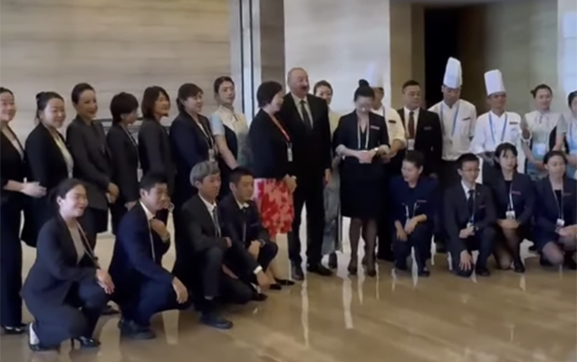 Prezidentin Çində qaldığı oteldə maraqlı anlar -VİDEO