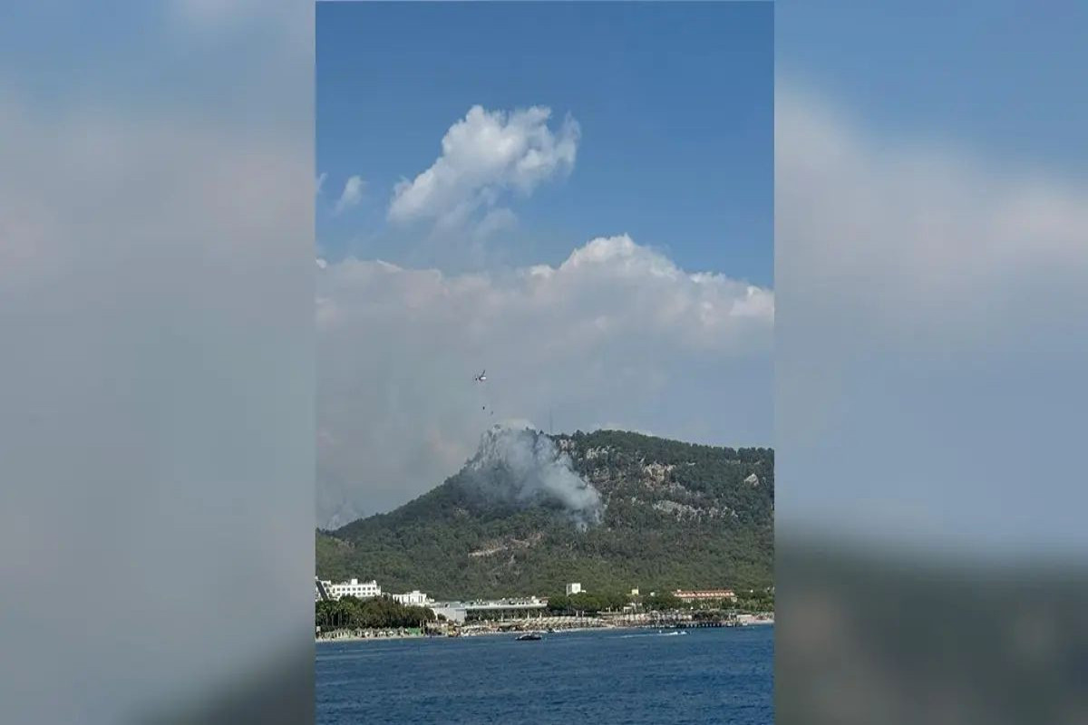 Antalyada otellərə yaxın ərazidə meşə yanır