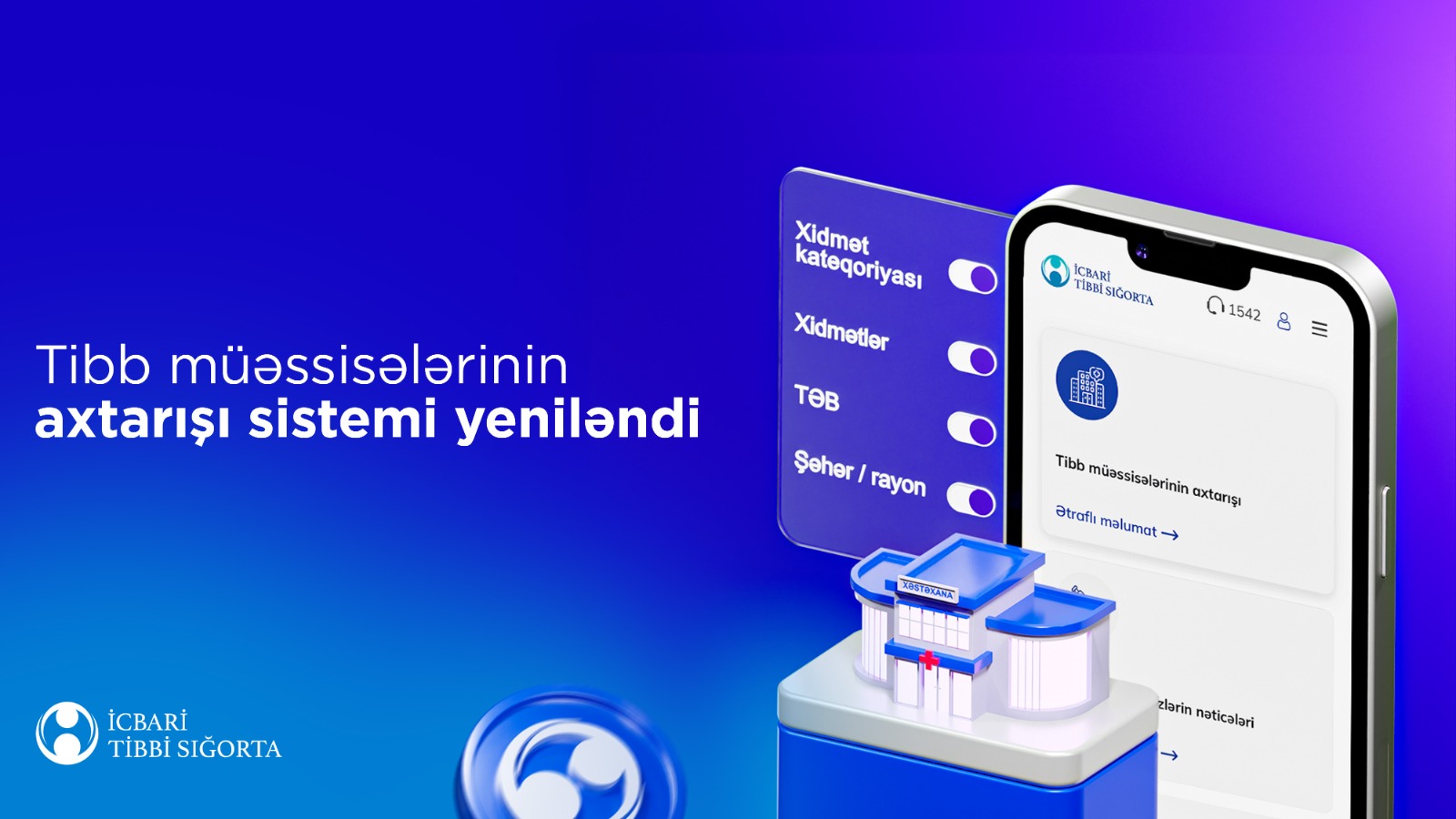 Tibb müəssisələrinin axtarışı bölməsinə özəl tibb müəssisələri də əlavə edilib