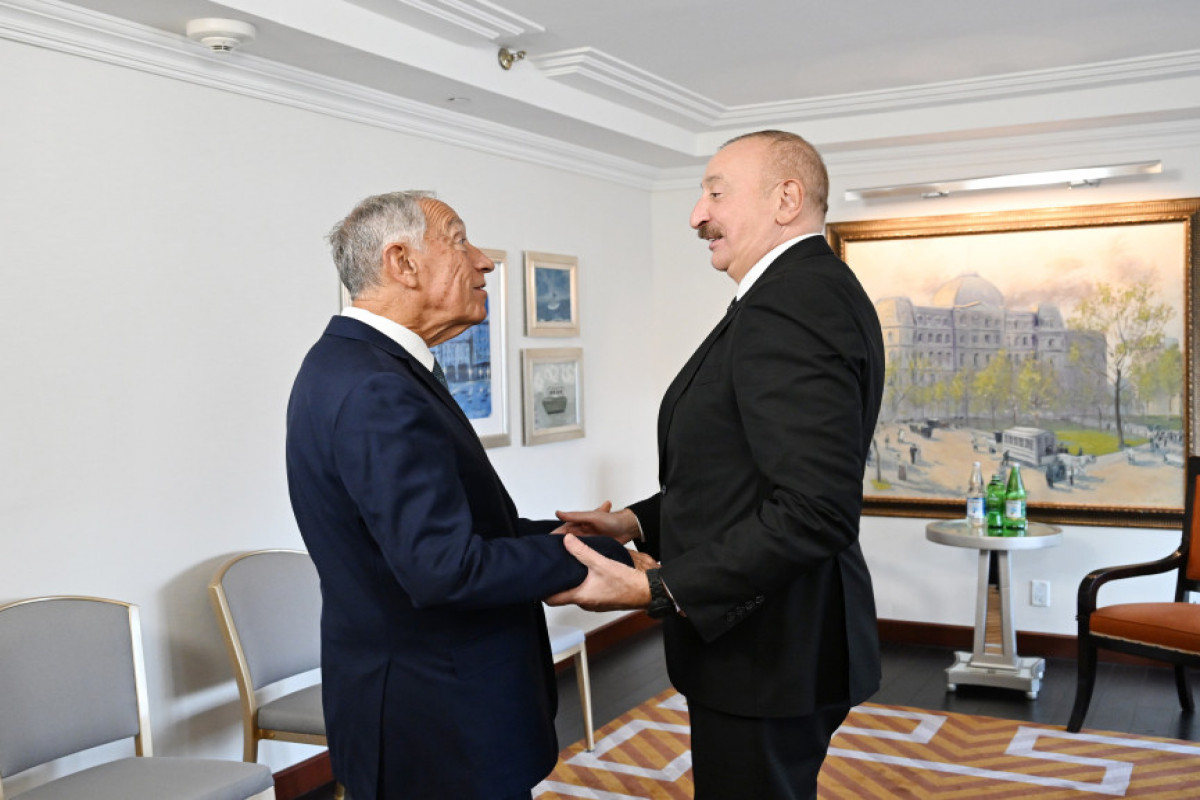 Prezident İlham Əliyev Nyu-Yorkda Portuqaliya Prezidenti ilə görüşüb - FOTOLAR