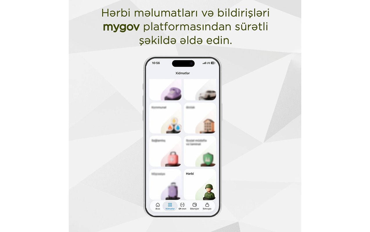 Hərbi məlumat və bildirişləri artıq “mygov”dan əldə edə bilərsiniz
