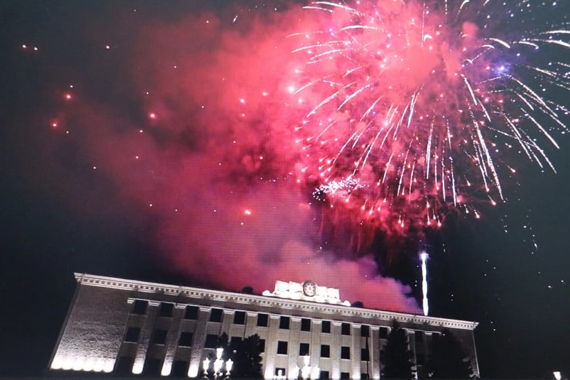 Xankəndidə Zəfər atəşfəşanlığı olub - FOTOLAR