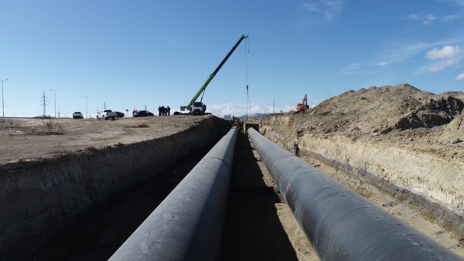 Zığ-Hövsan kanalizasiya kollektoru tikilir - Videoreportaj