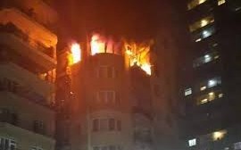 Bakıda hündürmərtəbəli binada yanğın başlayıb