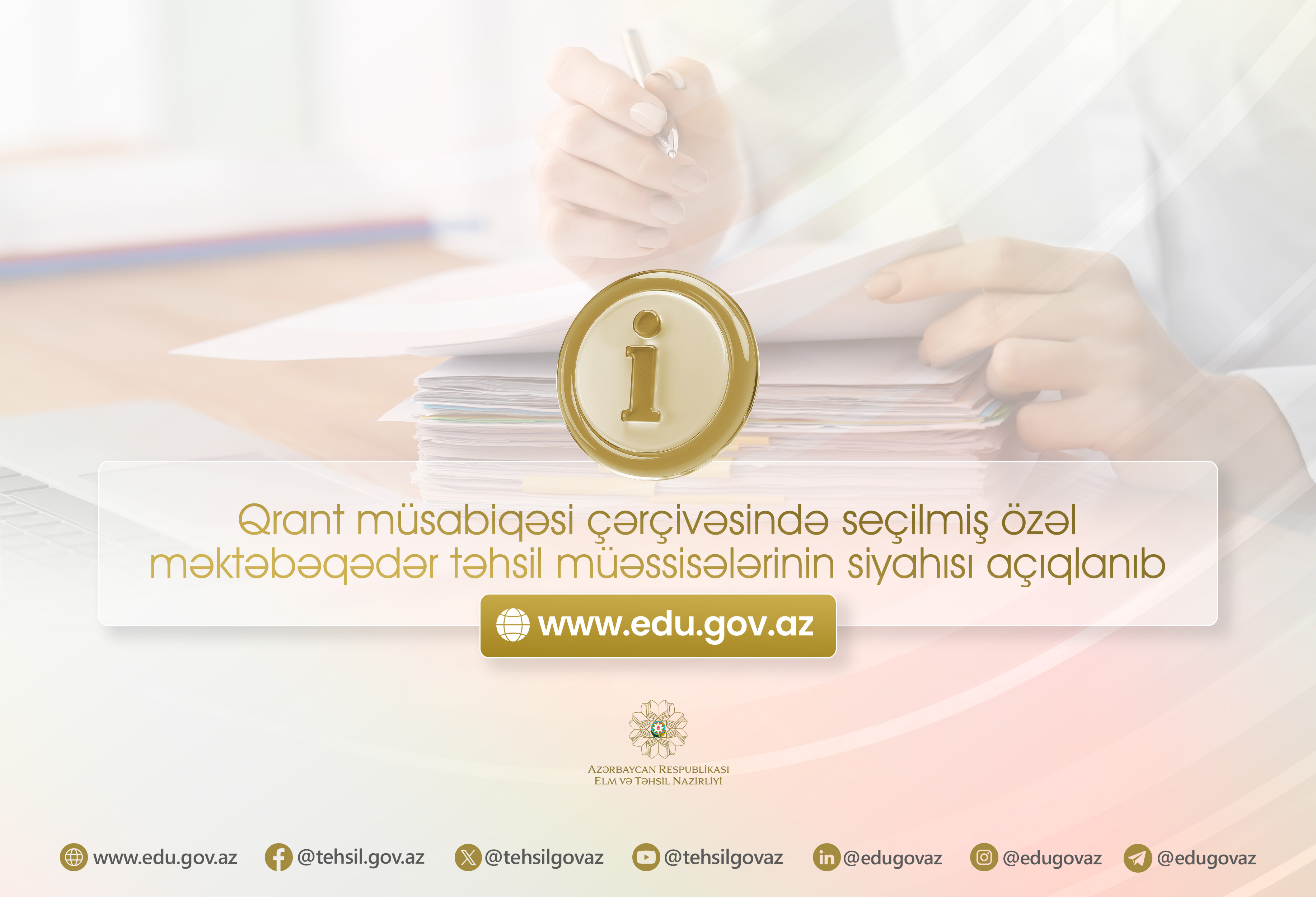 Qrant müsabiqəsi çərçivəsində seçilmiş özəl məktəbəqədər təhsil müəssisələrinin SİYAHISI