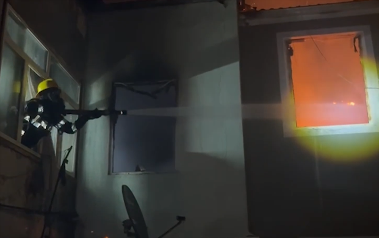 Nərimanovda ev yandı - Xəsarət alanlar var - Video