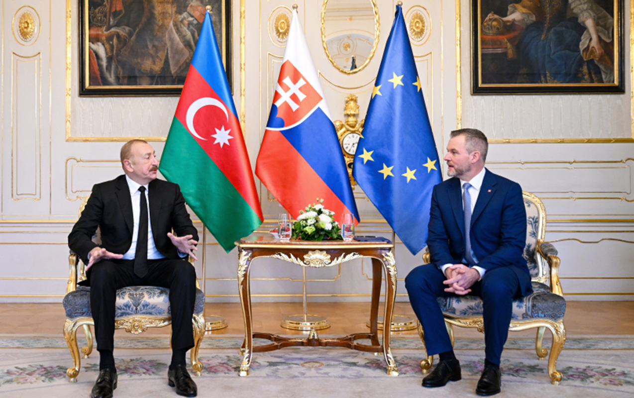 Prezident slovakiyalı həmkarı ilə təkbətək görüşdü - Fotolar