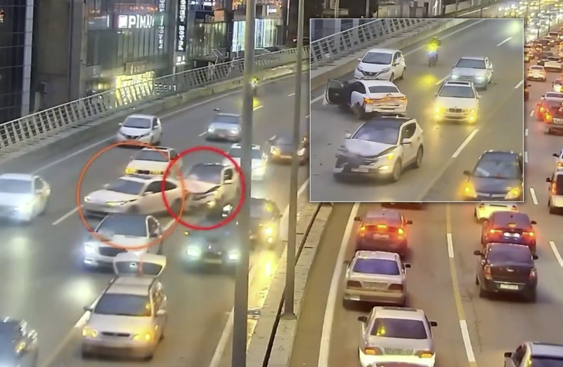 Bakıda toy karvanında 6 maşın toqquşdu - ANBAAN GÖRÜNTÜLƏR