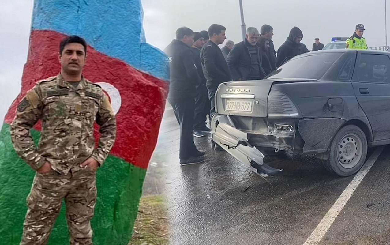 Mais Bərxudarovun sürücüsü olmuş hərbçi qəzada həlak oldu - Video
