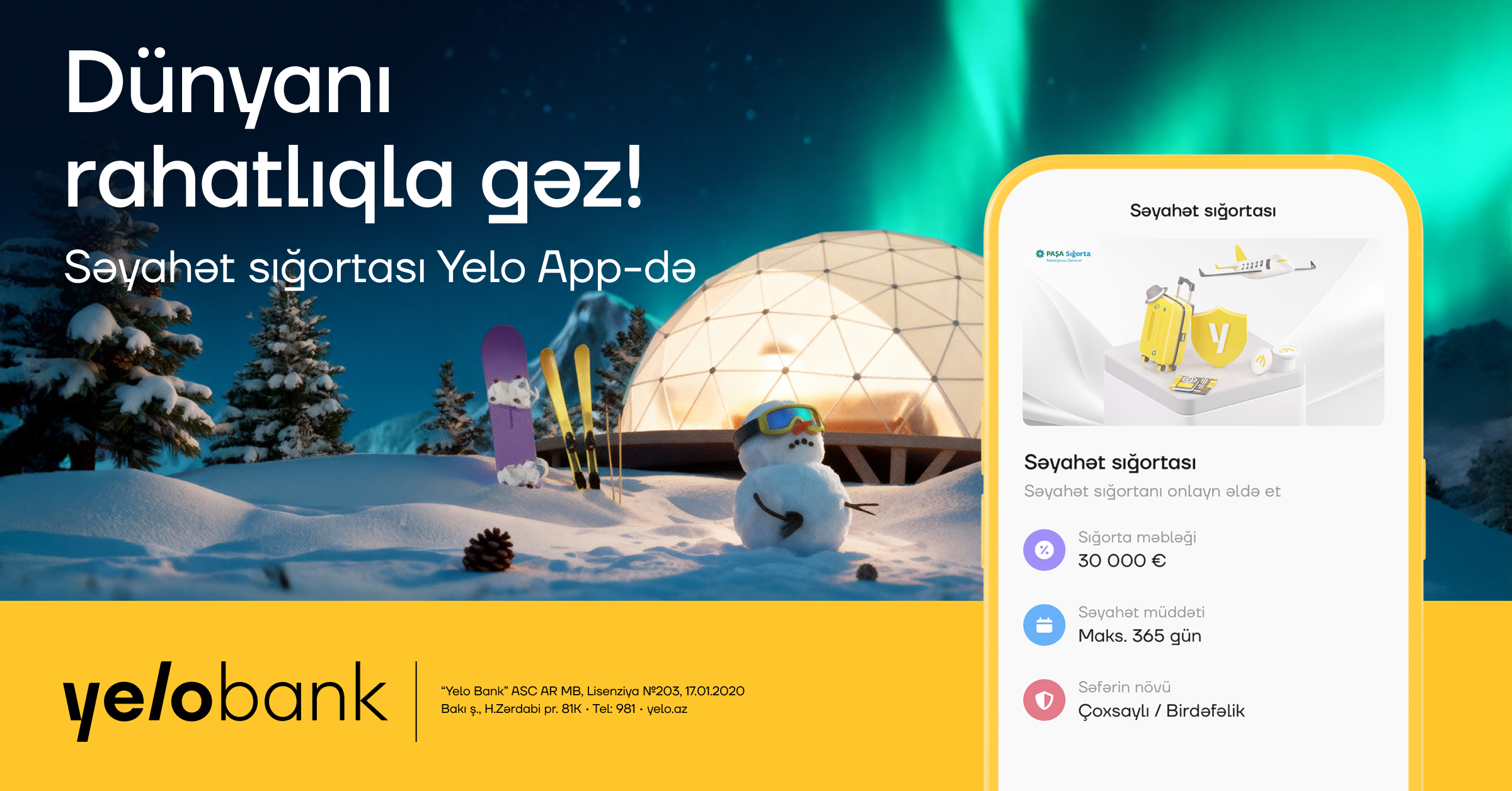 Səyahətə hazırlaşanlar üçün Yelo App-də rahat həllər!