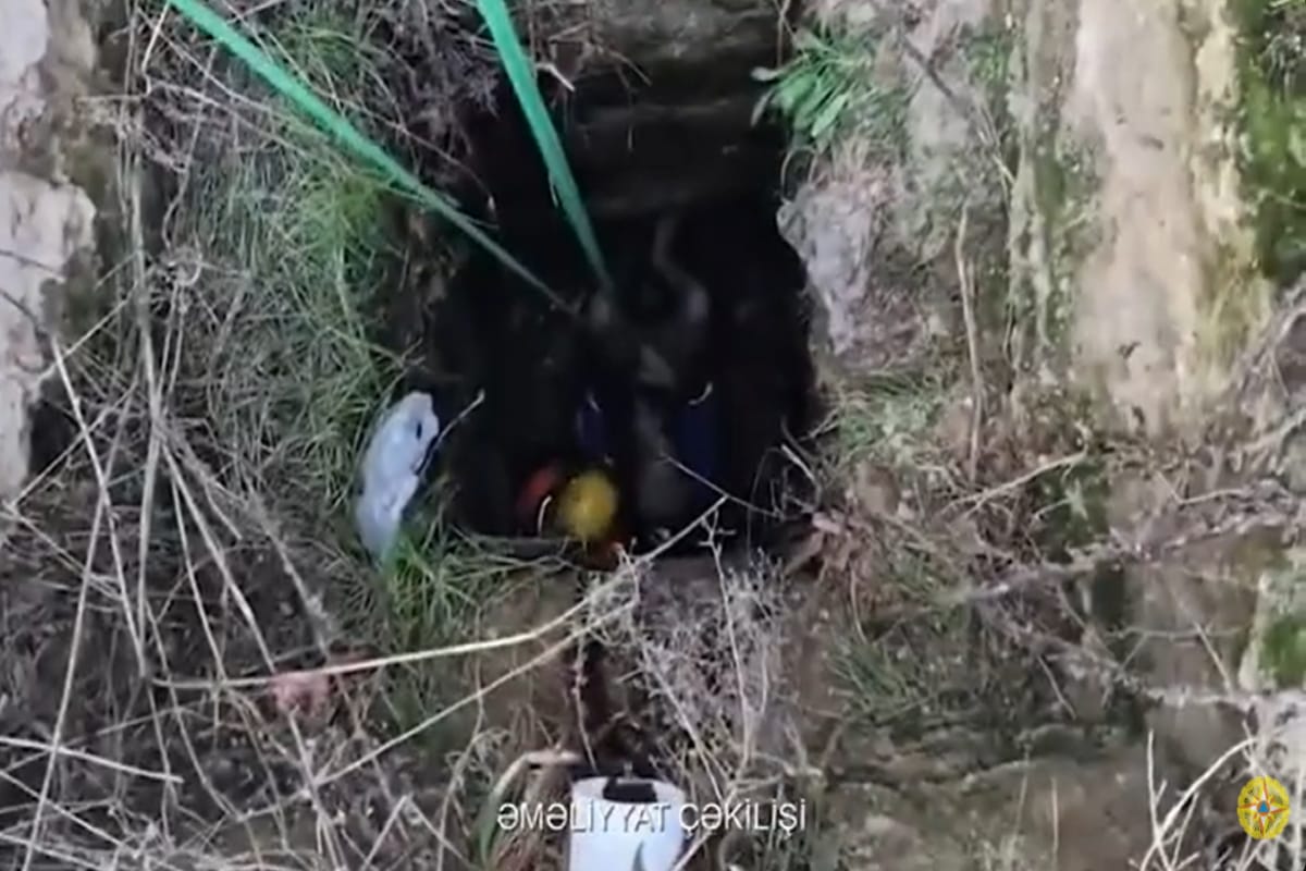 Hövsanda quyuya düşən şəxs xilasedicilər tərəfindən xilas edilib - VİDEO