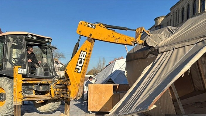 Sumqayıtda qanunsuz quraşdırılmış 11 köşk sökülüb