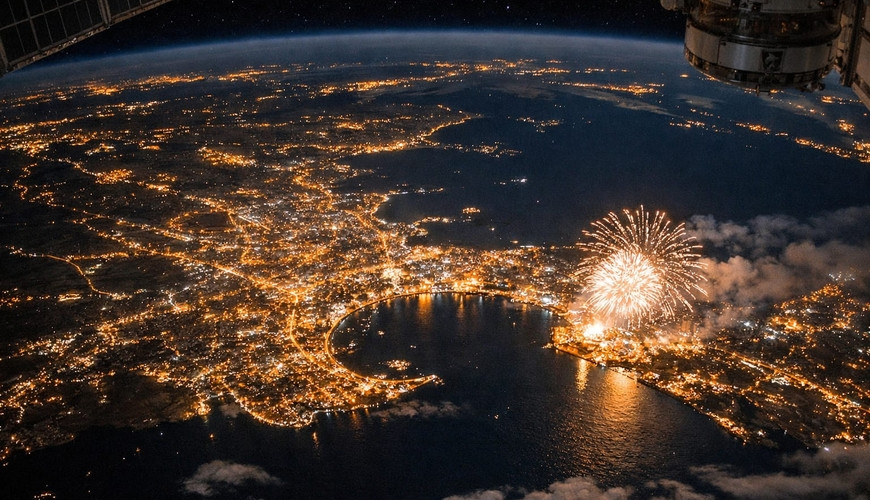 Bakının Yeni il atəşfəşanlığını kosmosdan kim çəkib? – MARAQLI GÖRÜNTÜLƏR
