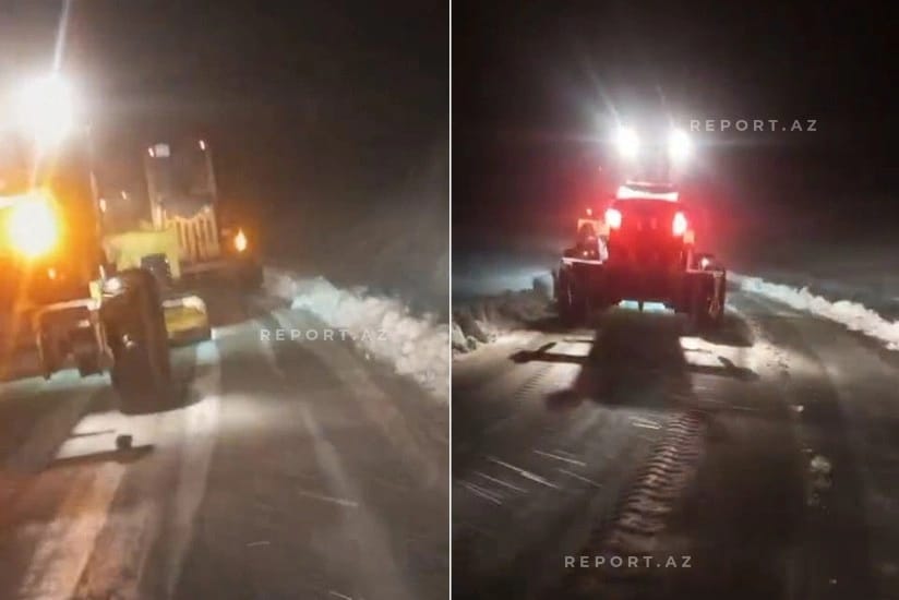 Cəlilabadda yağan qar nəqliyyatın hərəkətində problemlər yaradıb