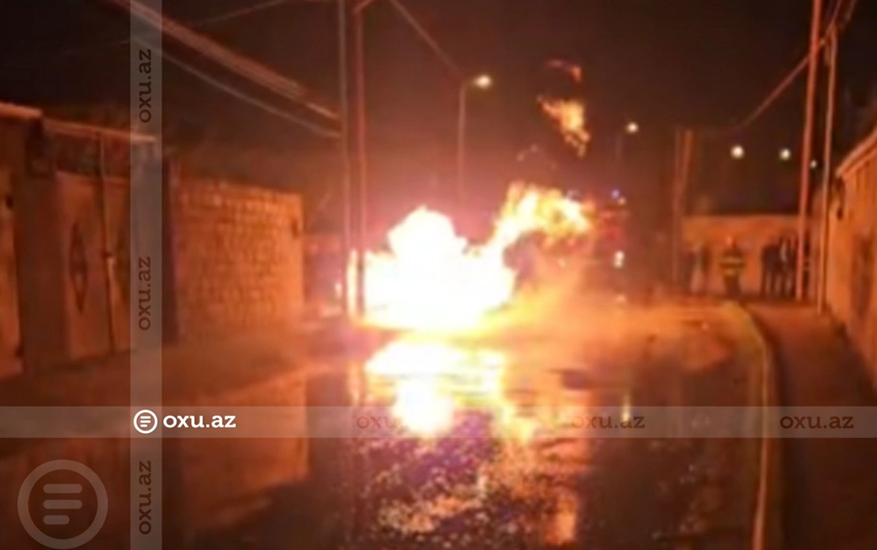 Mehdiabadda qəza yanğına səbəb oldu - Qəsəbə qazsız qaldı - Video