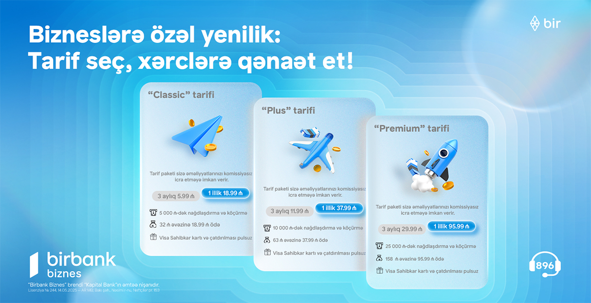 Birbank Biznes-dən sahibkarlar üçün yeni tariflər: xərclərinizi minimuma endirin 