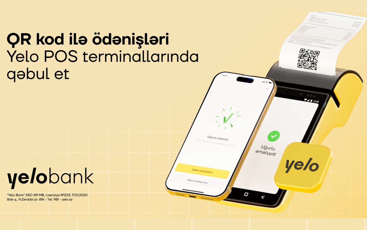“Yelo Bank”da innovativ QR ilə ödəniş aktivdir