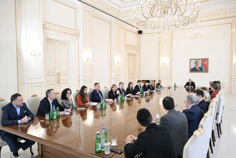 İlham Əliyev ABŞ Ticarət Palatasının nümayəndə heyətini qəbul edib - FOTOLAR