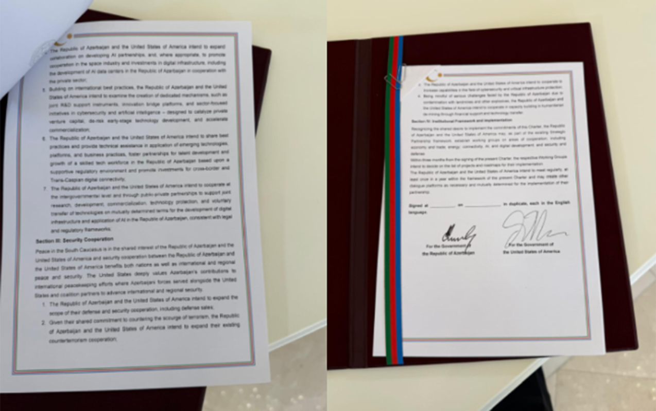Azərbaycan və ABŞ arasında xartiya imzalandı - FOTOLAR