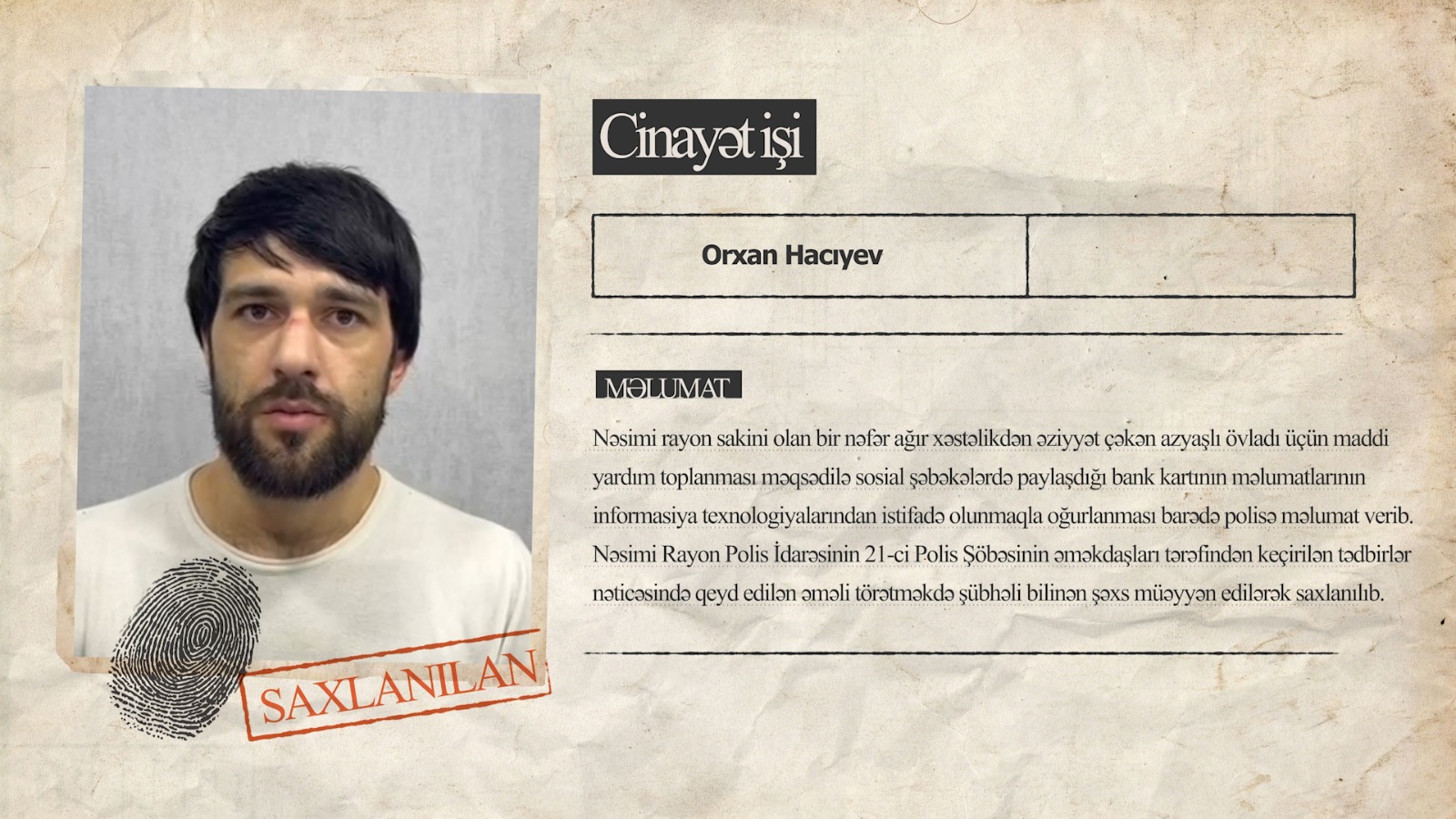 Xəstə uşağa toplanan vəsaiti talayan şəxs saxlanıldı - VİDEO