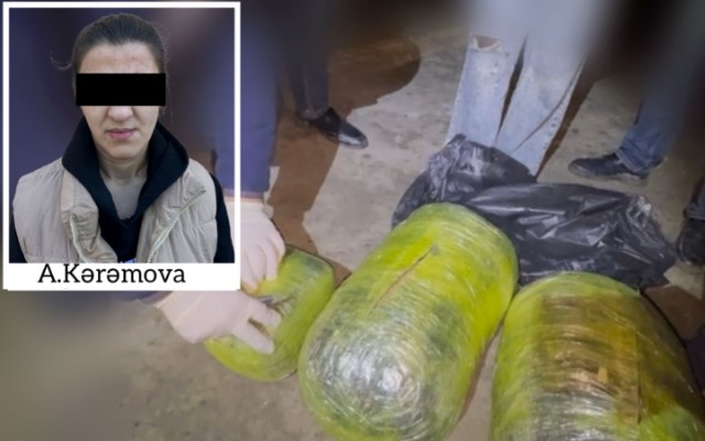 Sabirabadda qadın 14 kq narkotiklə tutuldu