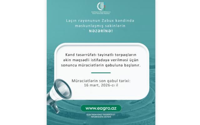 Zabux sakinlərinin nəzərinə! - Müraciətlərin qəbuluna başlanılır