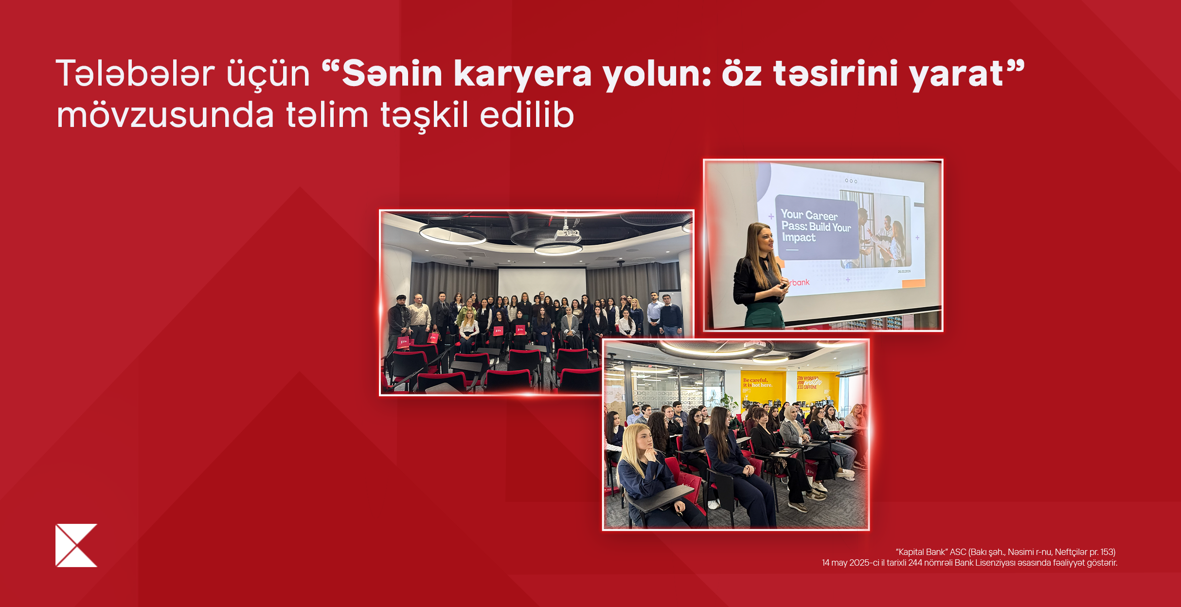 Tələbələr üçün “Sənin karyera yolun: öz təsirini yarat” mövzusunda təlim keçirildi