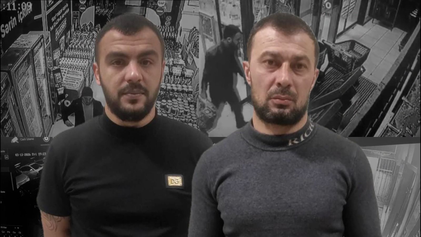 Bakıda marketdən ərzaq oğurlayıb qaçan kişilər həbs olundular - ANBAAN VİDEO