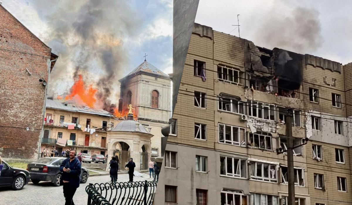 Lvovda binalara zərbələr endirilib, yaralananlar var