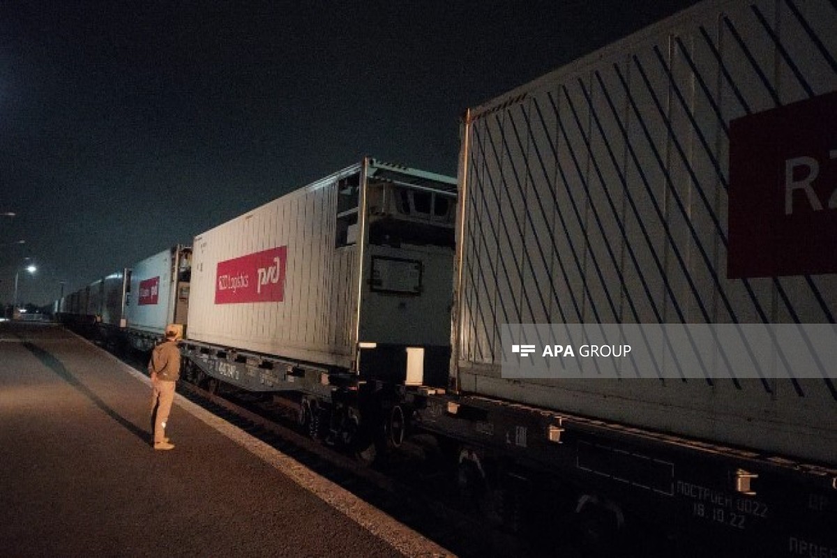 Rusiyadan İrana qatarla göndərilən humanitar yardım Astara stansiyasına çatıb