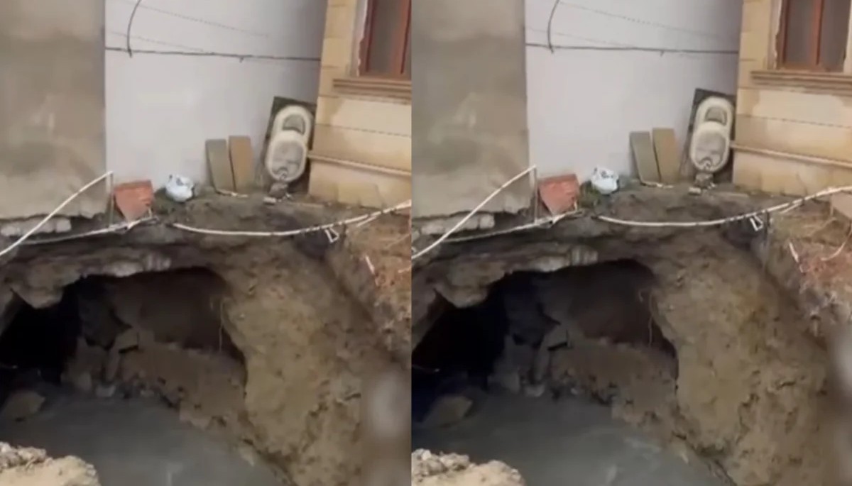 Bakıda torpaq çökdü: Evlər üçün təhlükə yarandı